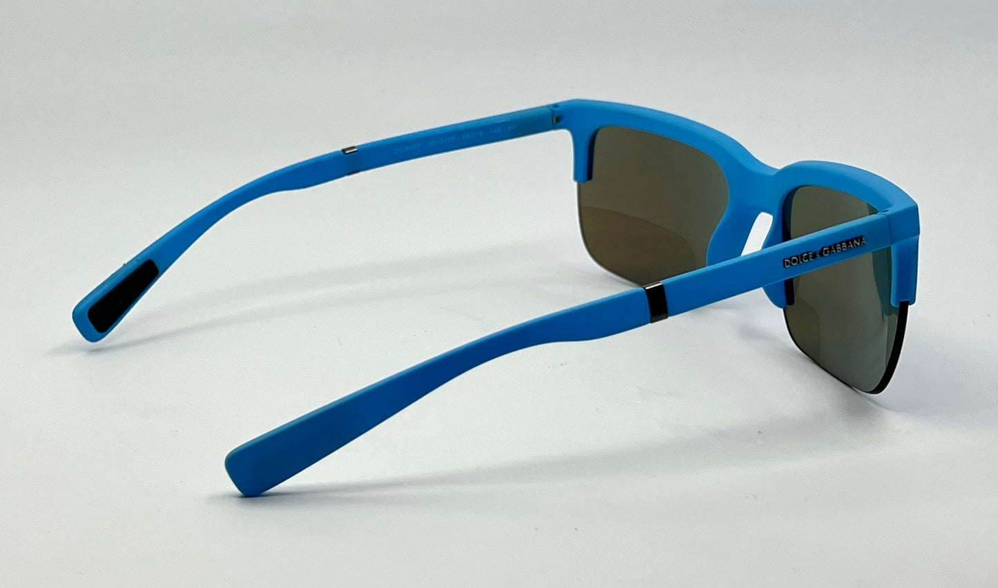 Dolce & Gabbana DG6097 3015/25 Matte Blue Sunglasses 58-19-145 Deadstock Unworn