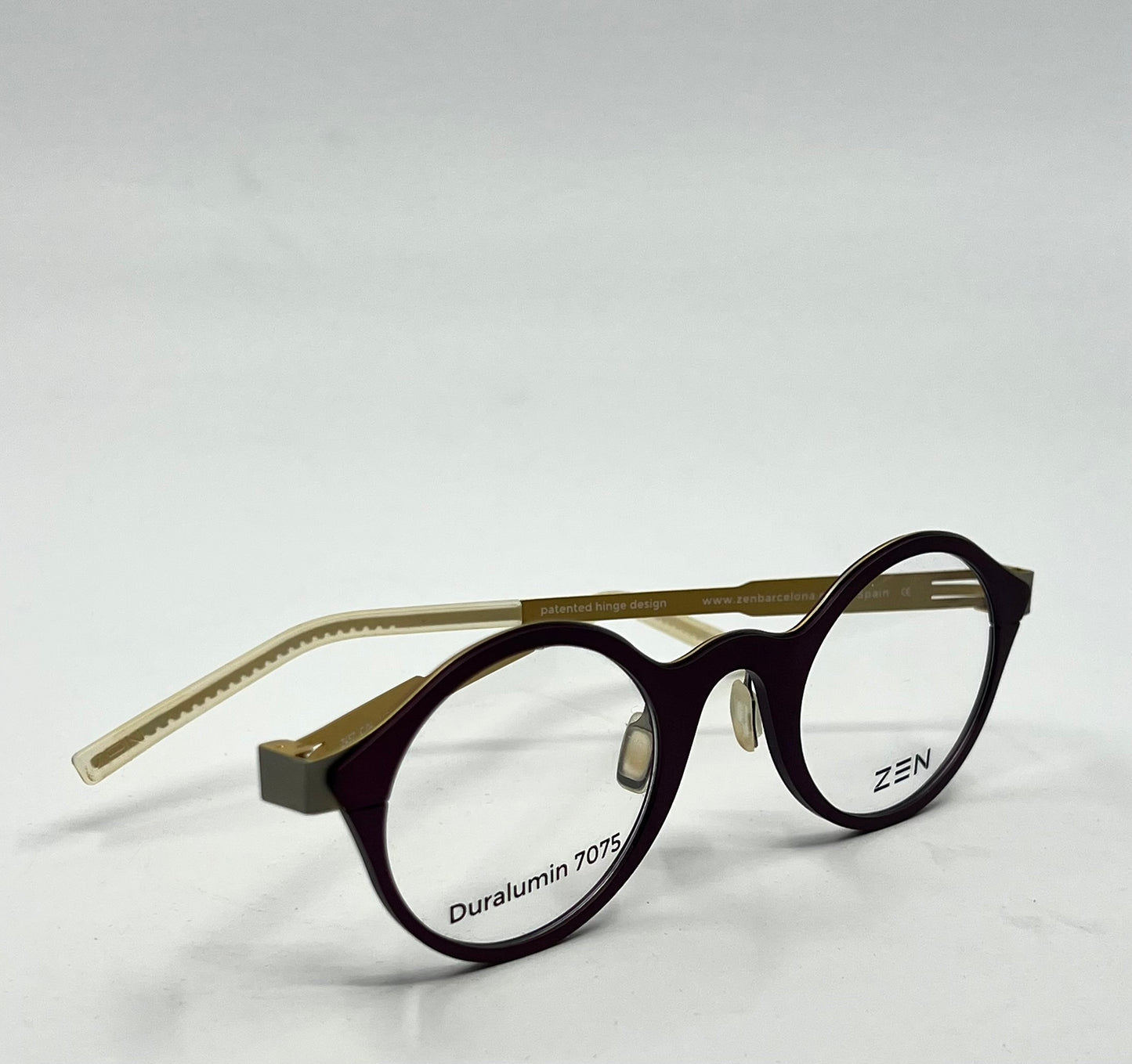 Zen Barcelona Einstein Z457 C.04 44-25 Round Optical Glasses Duralumin 7075 NIB