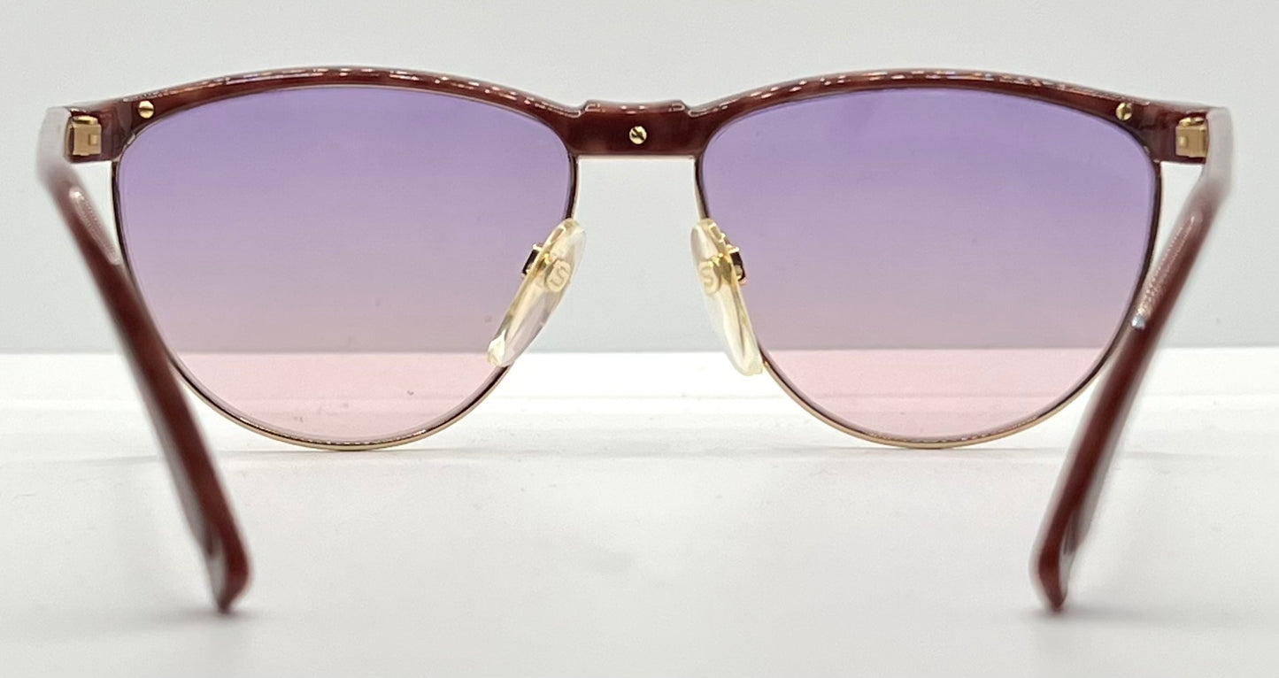 Silhouette V6055 6081 Vintage Sunglasses w/New Pink-Purple Custom Lenses-54mm-Austria