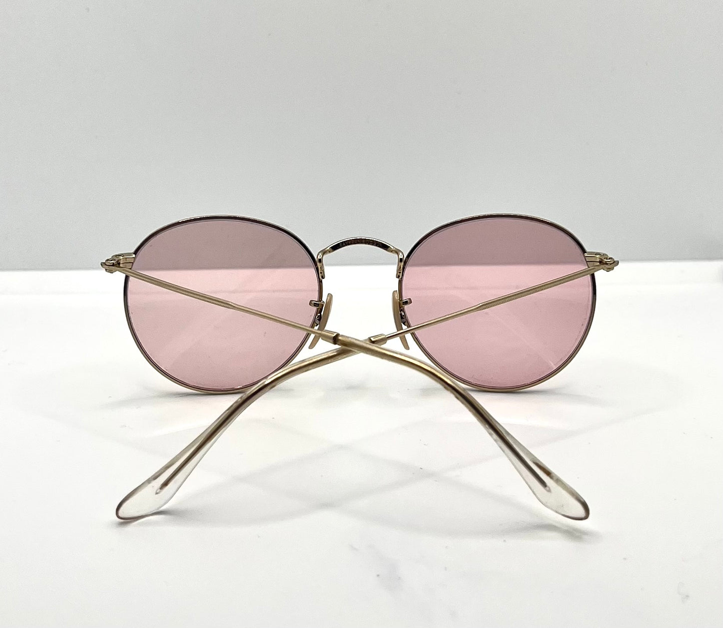 Deadstock Ray-Ban RB3447 Gold – Pink Champagne Tint Custom Lenses
