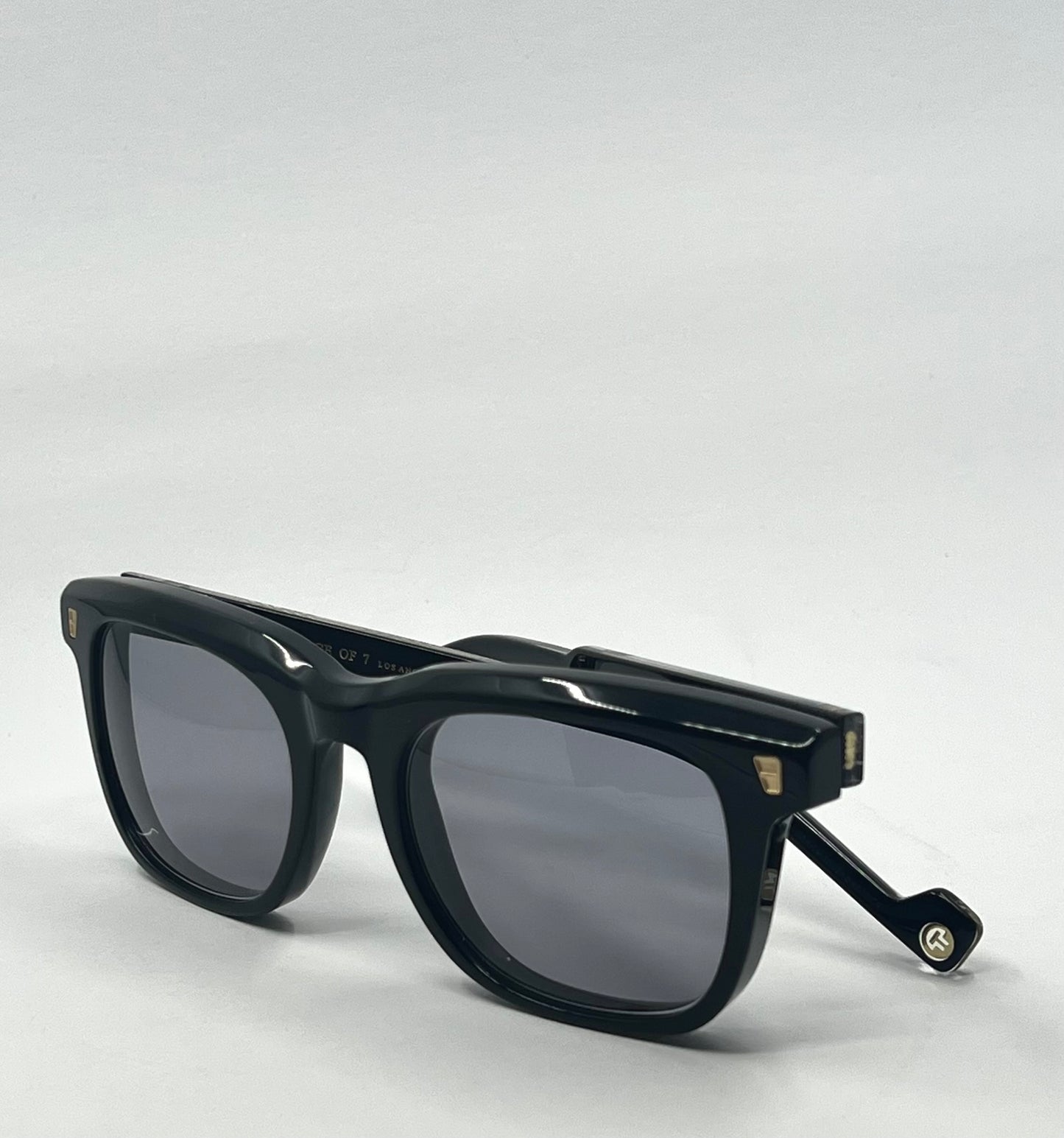 Entourage of 7 “Evander” Sunglasses w/New Solid Blue Custom Tinted Lenses-New/Unworn-Full Kit-Japan