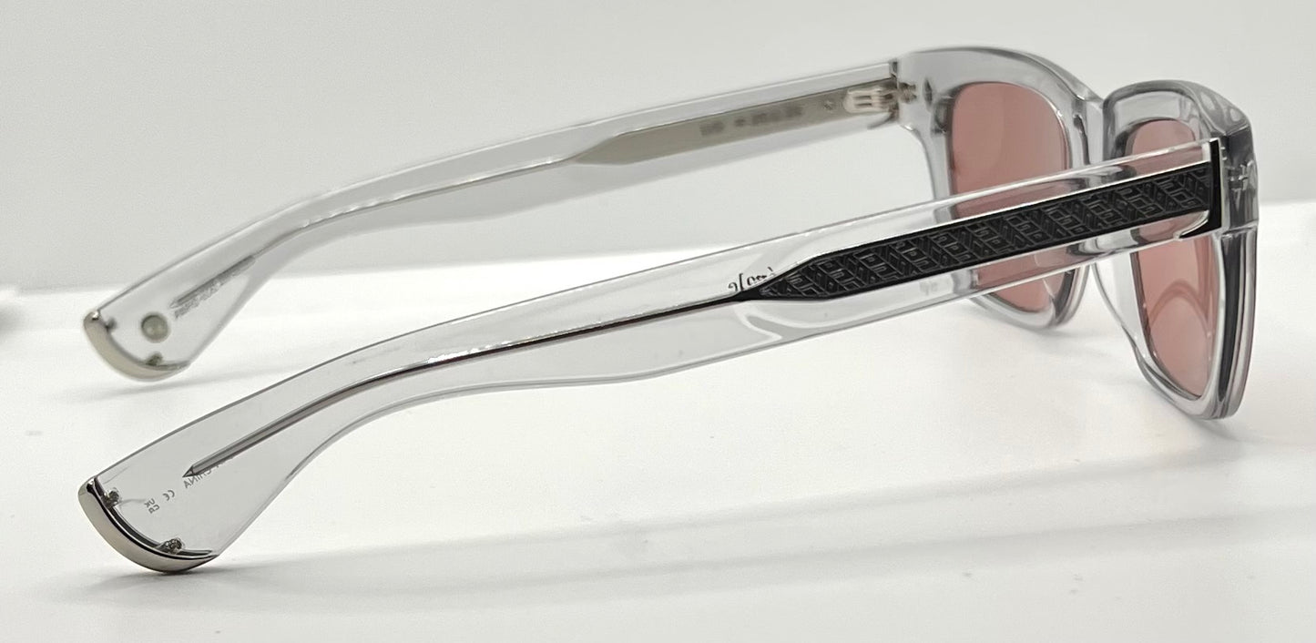 Garrett Leight x Officine Générale OGX Crystal w/New, Solid Rose Custom Tinted Lenses