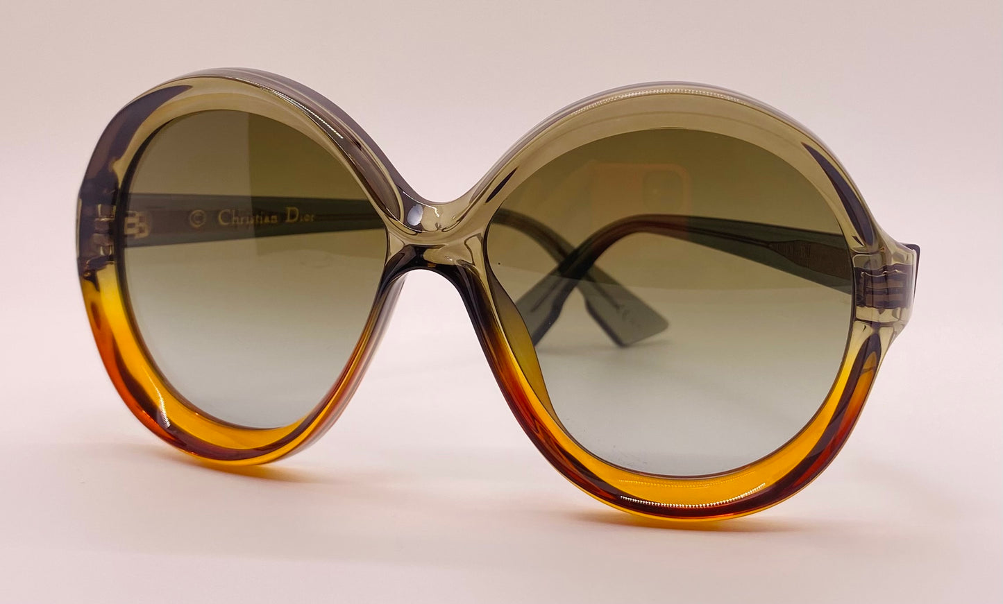 Christian Dior Bianca LGPHA Green-Orange Gradient Optyl Sunglasses-Vintage Elegance-FULL KIT