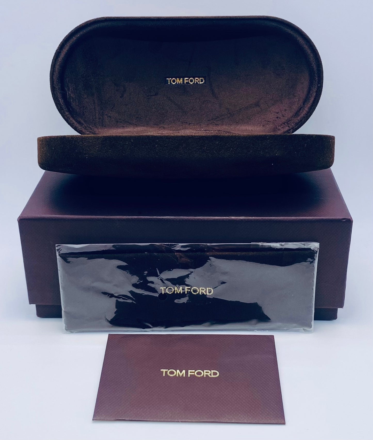 Tom Ford TF5323 002 Black/Gold Sunglasses w/New Blue Custom Lenses-New/Unworn-Full Kit