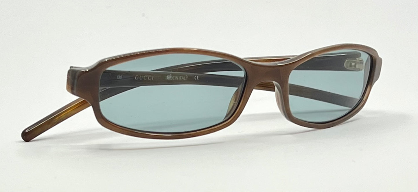 Gucci GG1473 5Y7 Y2K Vintage Sunglasses w/NewSolid Aquamarine Custom Lenses