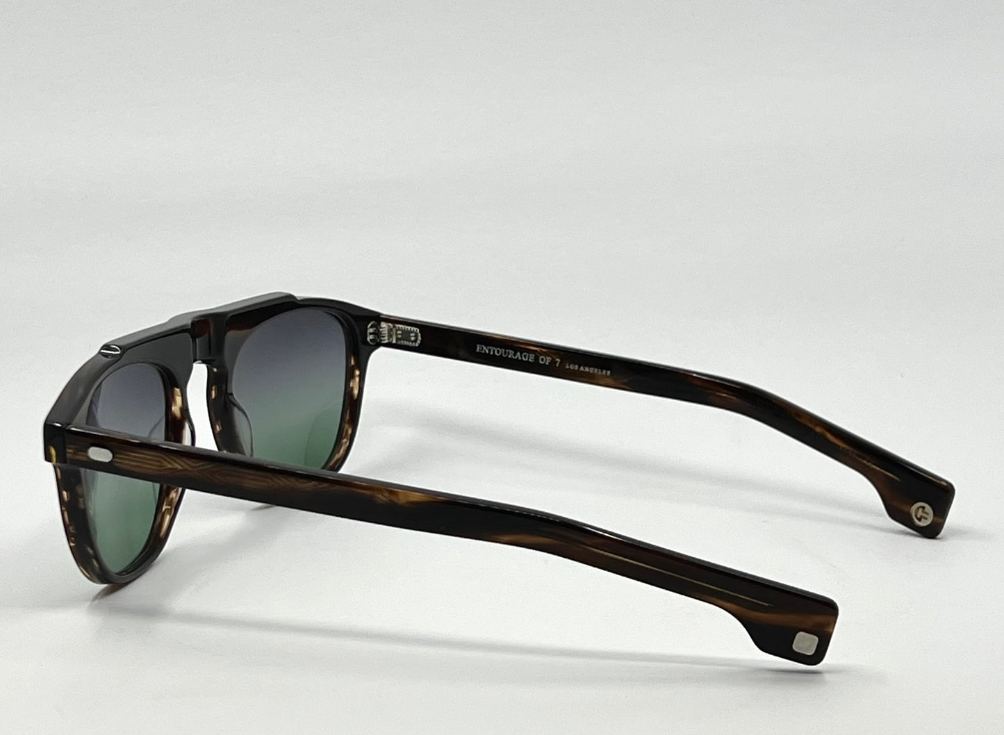 Entourage of 7 Fegan Sunglasses w/New Grey/Green Custom Gradient Lenses-New/Unworn-Full Kit-handmade in Japan