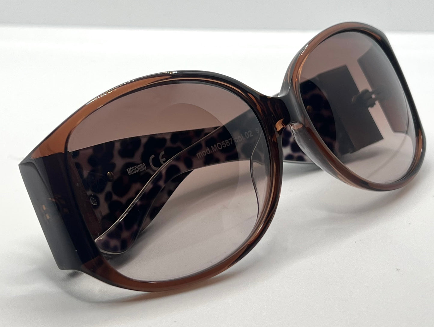 Moschino MO587 02 Y2K Vintage Wrap Sunglasses-Studded Leopard-59mm– Deadstock/Unworn-Full Kit