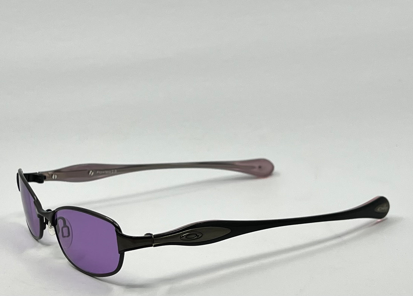 Oakley Flawless 2.0 Brushed Chrome Vintage Sunglasses w/New Solid Purple Custom Tinted Lenses