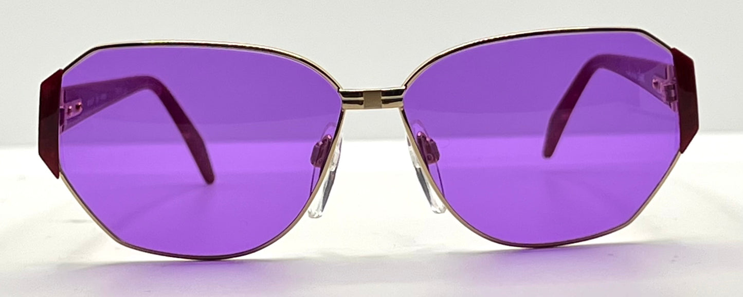 Silhouette M 6104 V 6055 Vintage Sunglasses w/New Solid Purple Custom Lenses-56mm-Unworn/NOS-Austria