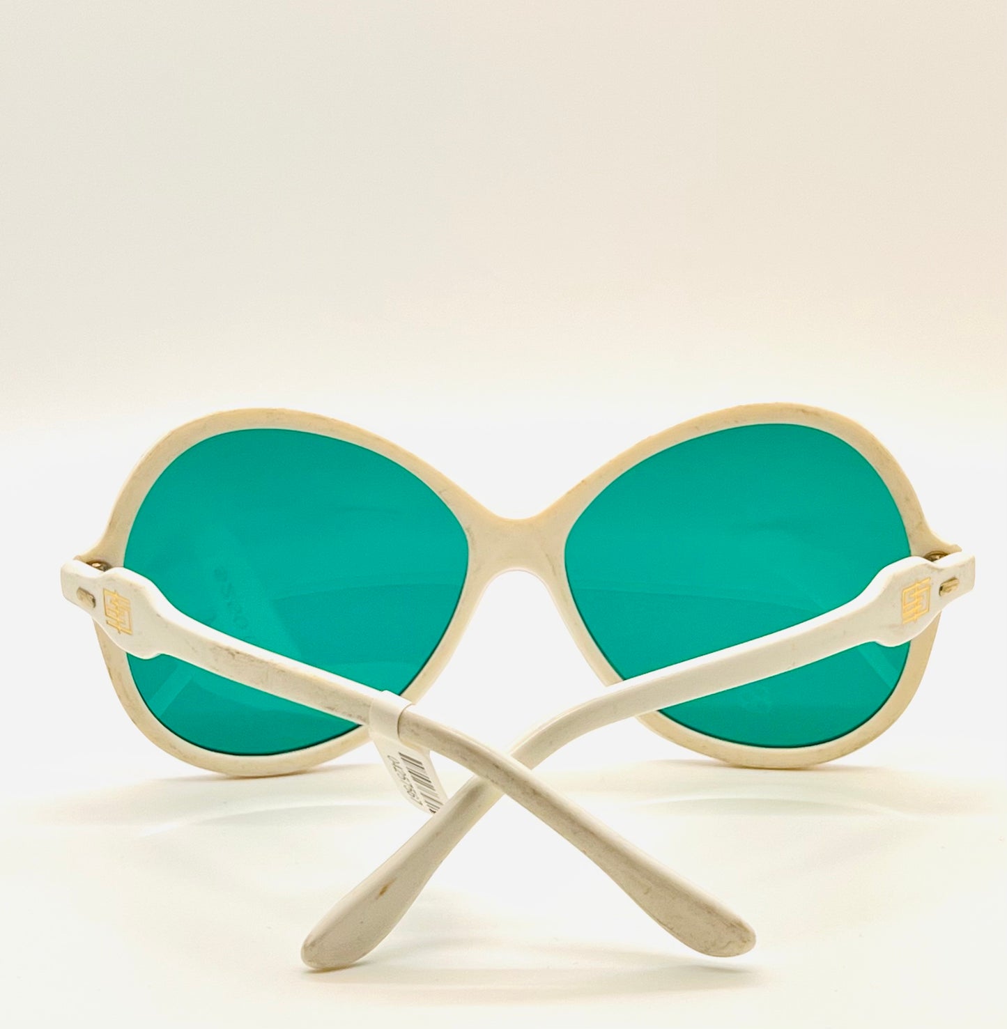 Vintage 1970s Emilio Pucci Sunglasses - Pearl White, Lavender Accents, Lagoon Green Lenses