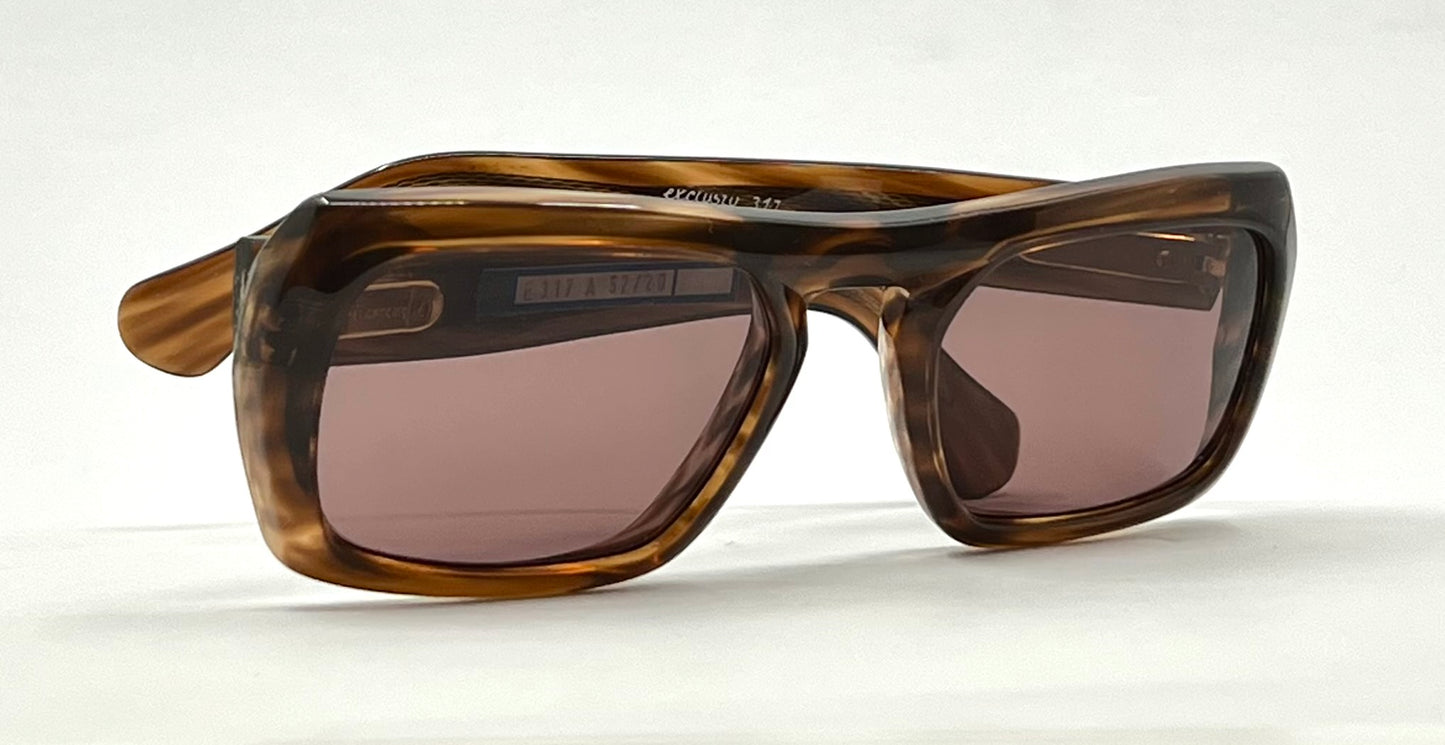 Rodenstock Exclusiv 317 Havana Vintage Sunglasses-New Rose/Brown Tinted Custom Lenses