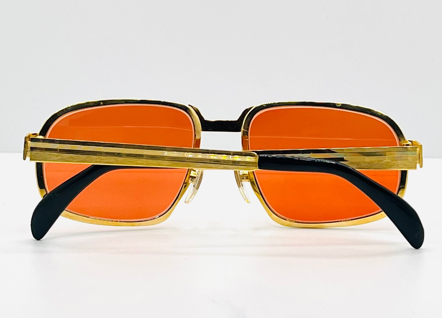 SWAN Medici 50420 Vintage Sunglasses-Gold Textured Frame w/New, Custom “Tuscan Flame” Lenses-Deadstock-Italy