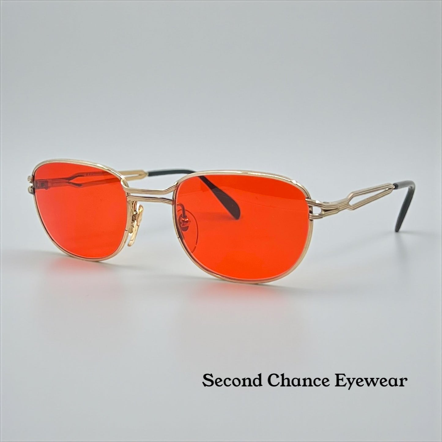 Gehami 219 Vintage 20/000 Gold-Filled Sunglasses w/New Red Custom Lenses
