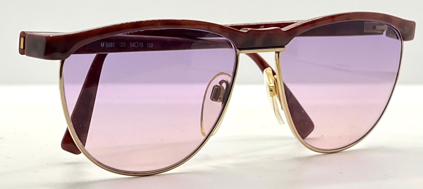 Silhouette V6055 6081 Vintage Sunglasses w/New Pink-Purple Custom Lenses-54mm-Austria