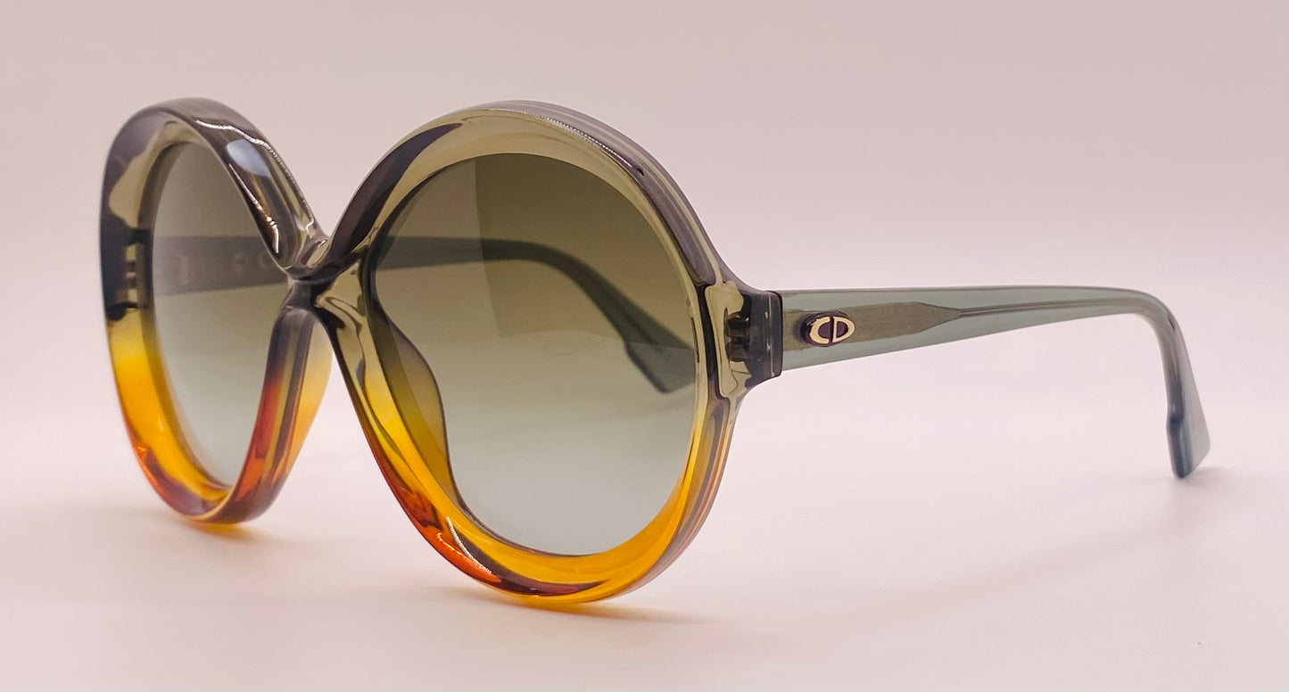 Christian Dior Bianca LGPHA Green-Orange Gradient Optyl Sunglasses-Vintage Elegance-FULL KIT