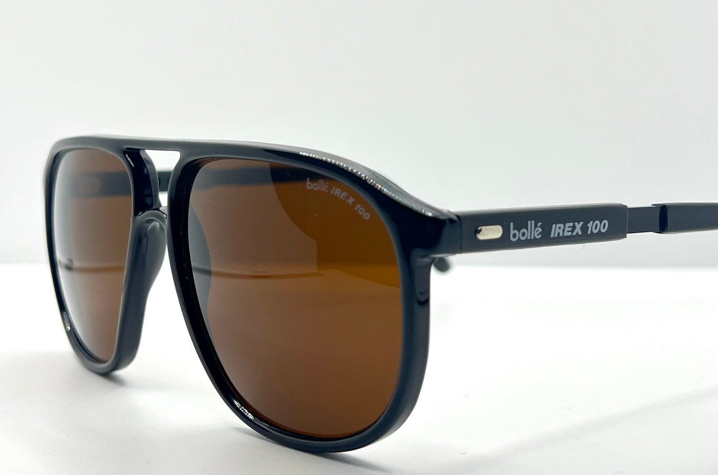 Bolle IREX 100 377 Vintage Sunglasses France-Glass Brown Lenses-Deadstock-56mm