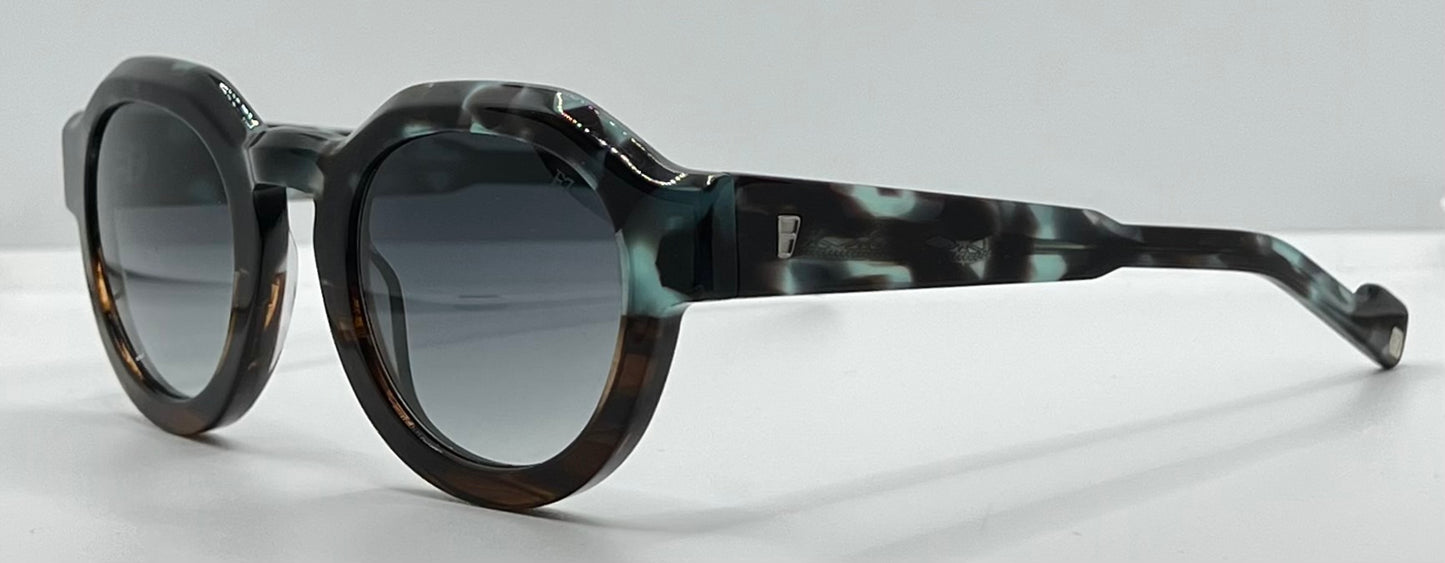 Entourage of 7 “Serrano” 09-04 Sunglasses-Blue Granite/Tortoise-Handmade in Japan-New/Unworn-Full Kit