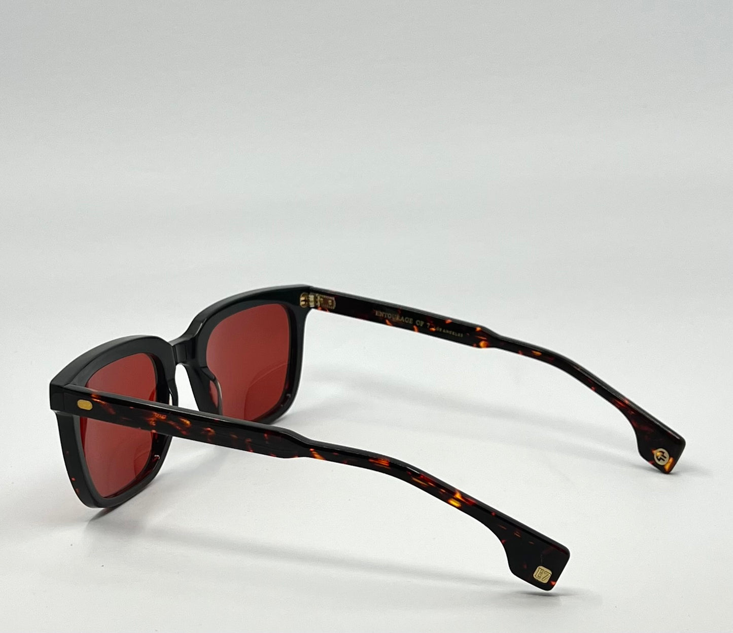 Entourage of 7 Harrison Sunglasses w/New Solid RedTinted aCustom Lenses– Full Kit-New/Unworn