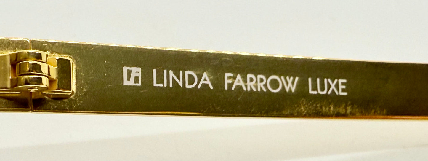 Linda Farrow Luxe LFL/1/6 Grey Gold Oversized Sunglasses Japan Deadstock Kit