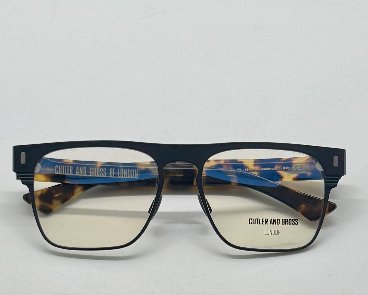 Cutler and Gross CGOP1366-03-Matte Black/Tortoise-56mm-Handmade in Italy-Full Kit