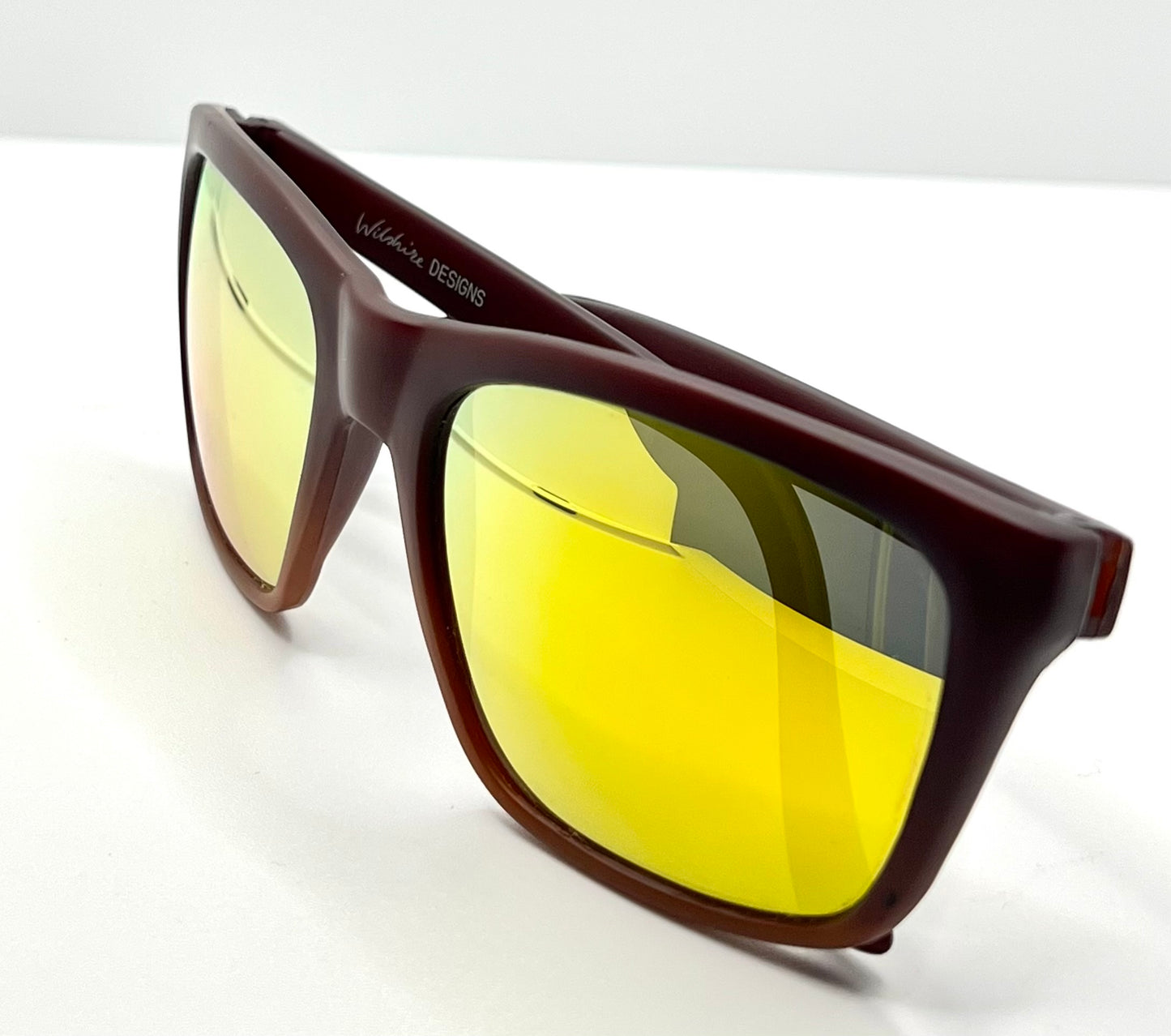 Mira M45 Vintage Sunglasses – Matte Red Frame w/ Yellow Mirror Lenses – NOS