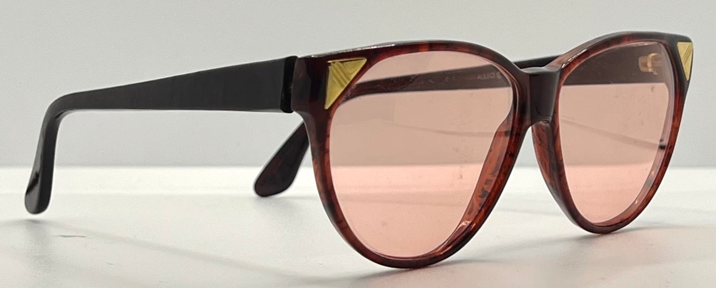 Galileo PLD-14 Vintage Sunglasses w/New, Pink Tint Custom Lenses-57mm-Italy-Unworn