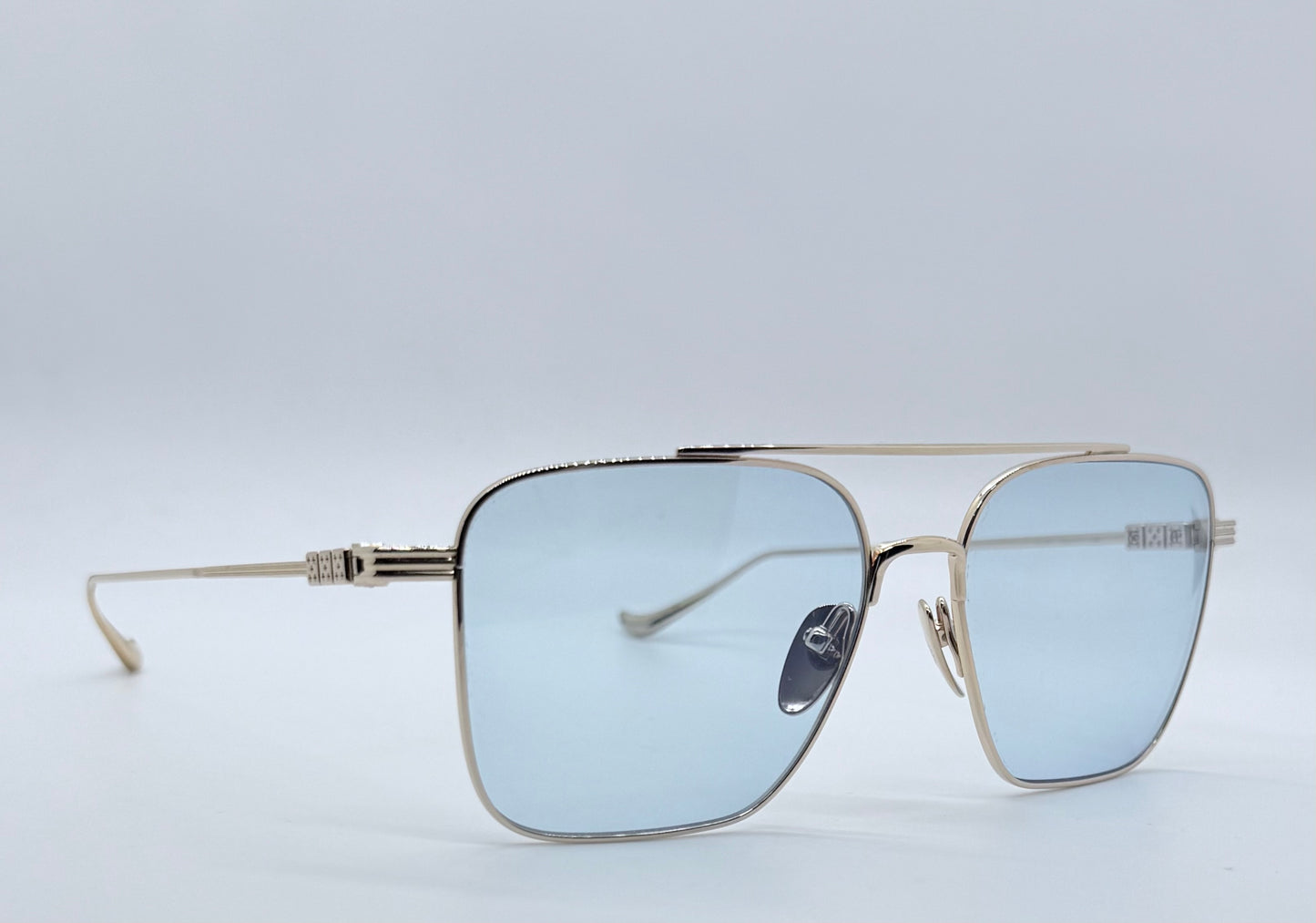 Chrome Hearts AM Gold Plated – Solid Light Blue Lenses – Deadstock Full Kit