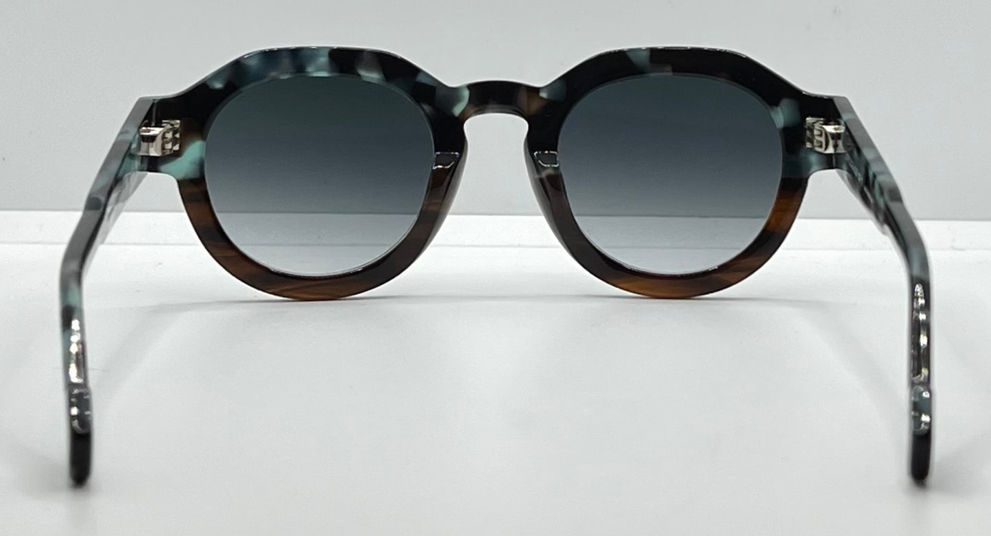 Entourage of 7 “Serrano” 09-04 Sunglasses-Blue Granite/Tortoise-Handmade in Japan-New/Unworn-Full Kit