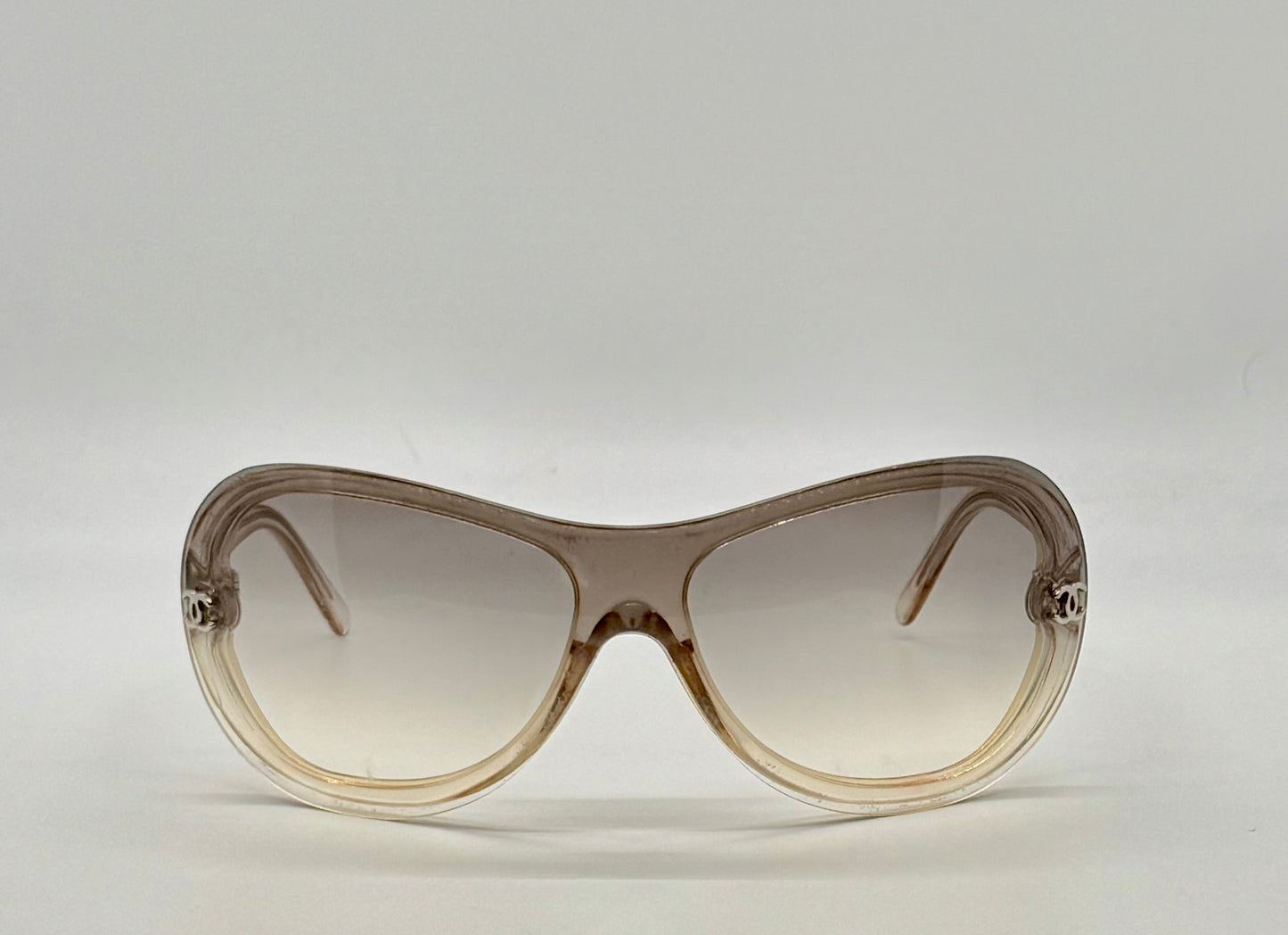 Chanel 5066 c.866/8G Sunglasses – Vintage Y2K Shield Wrap Gradient Brown Italy