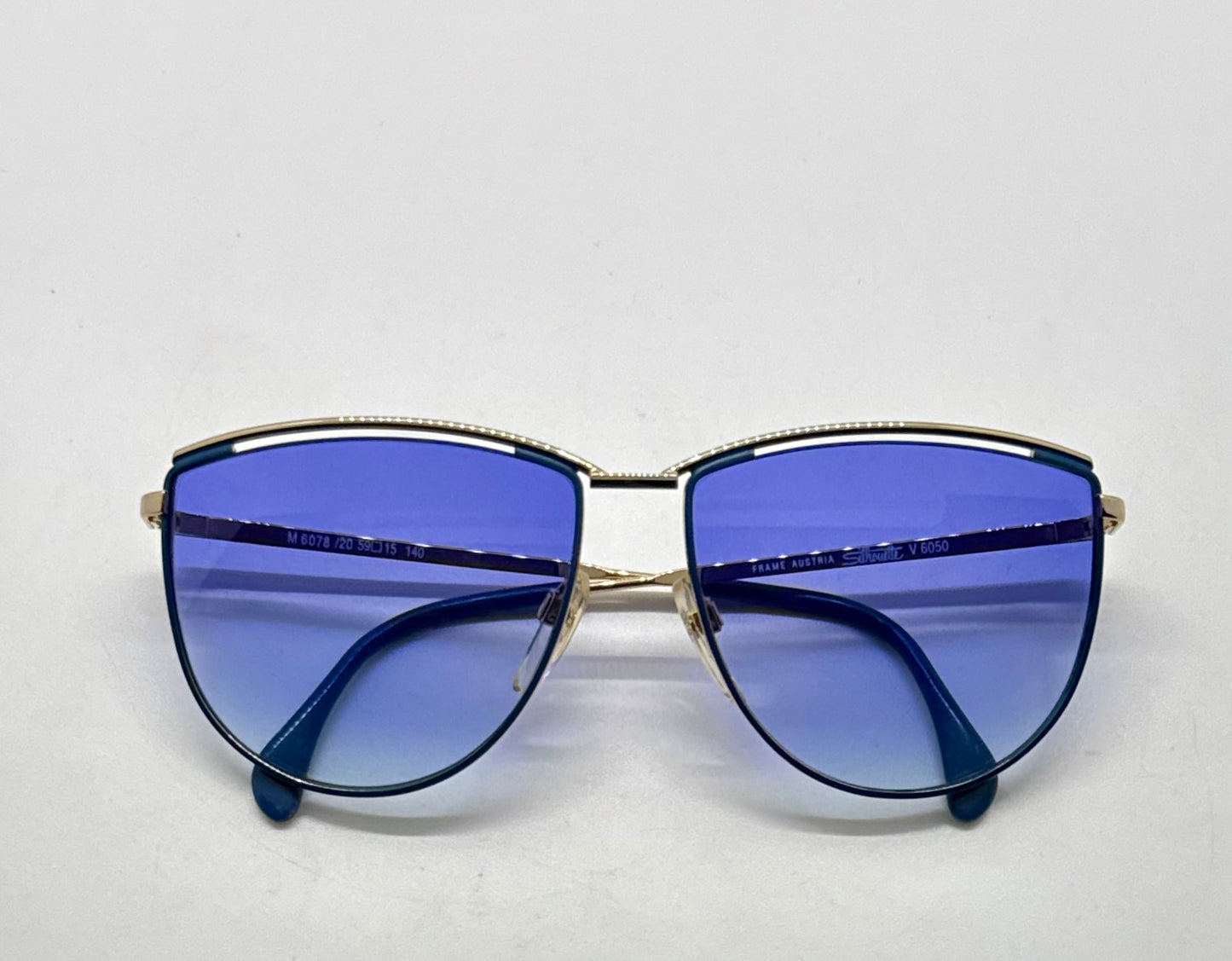 Silhouette V6050 M6078 Vintage Sunglasses w/New Blue Gradient Custom Lenses–59mm-Austria