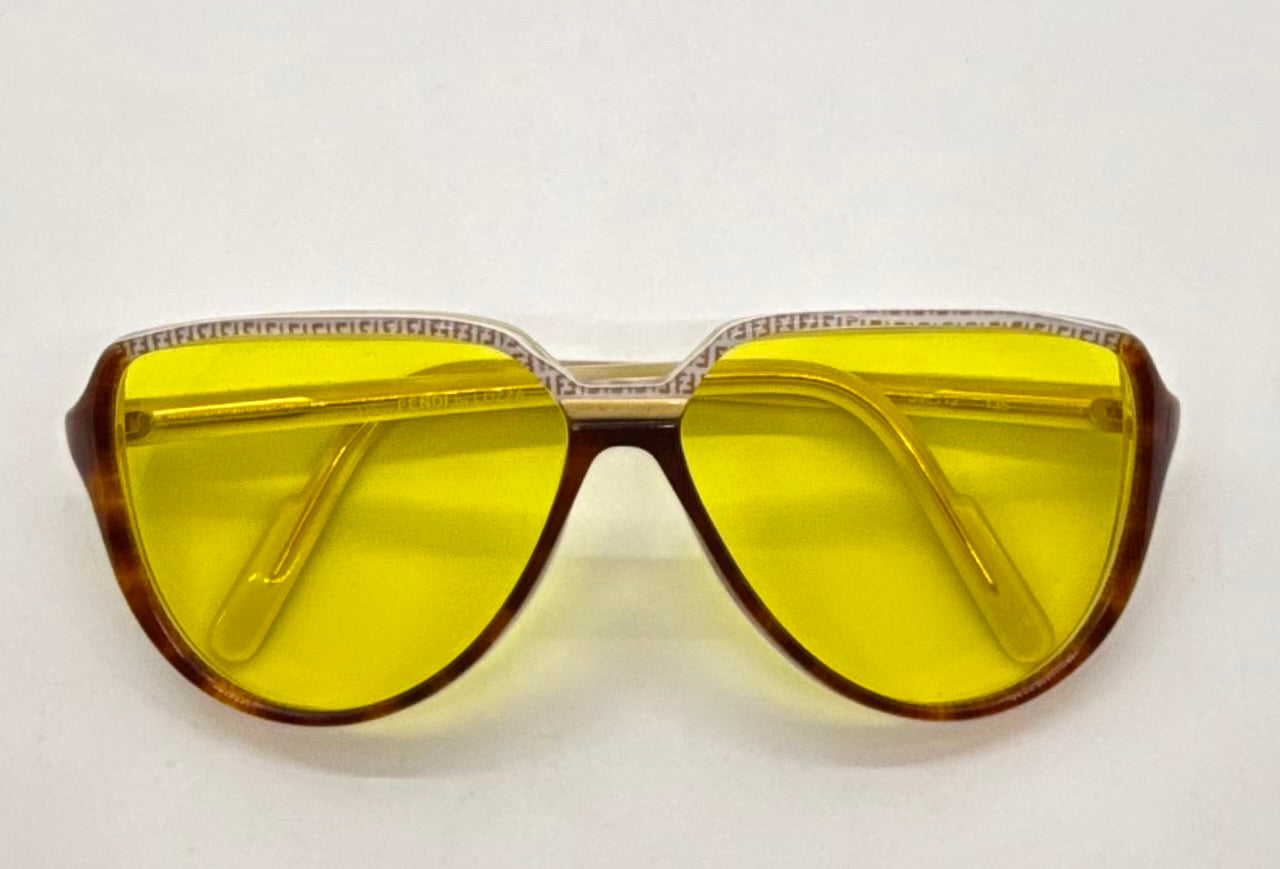 Fendi by Lozza FV48 Vintage Sunglasses w/New, Custom Yellow Day/Night Tint Lenses