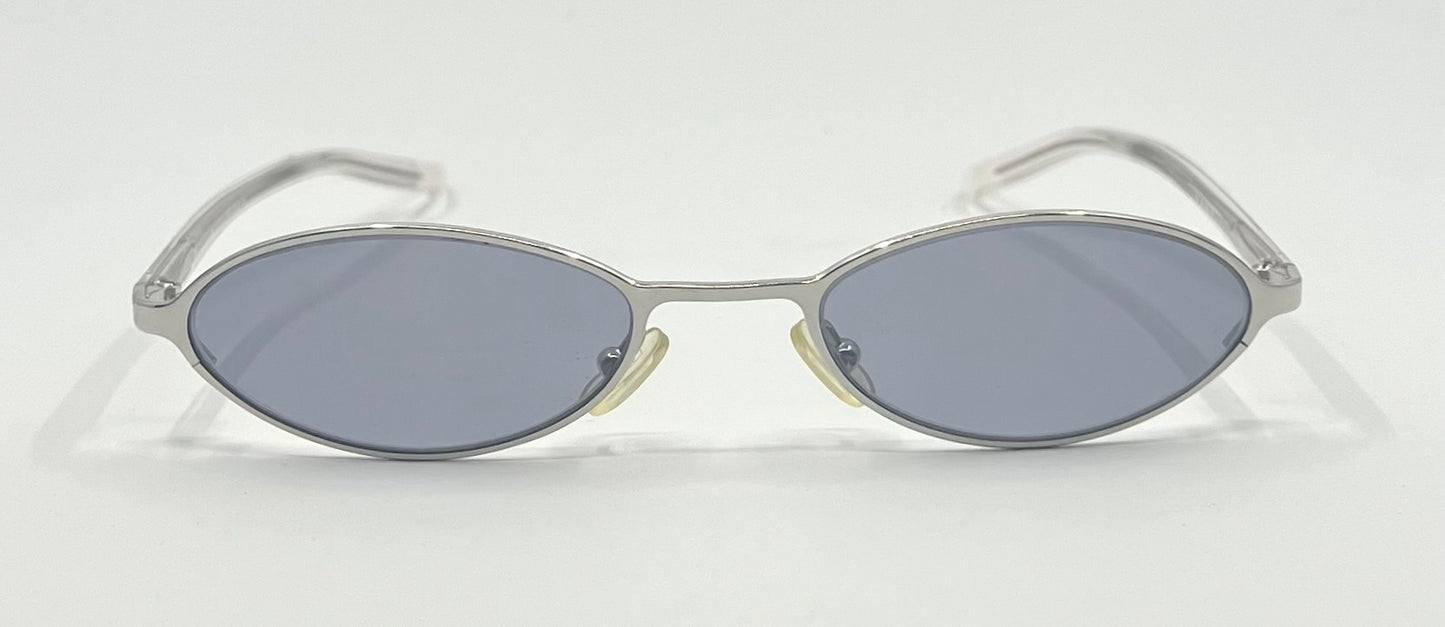 Gucci GG1608/S 8S7 Y2K Vintage Oval Sunglasses-New Solid Blue Tinted Custom Lenses