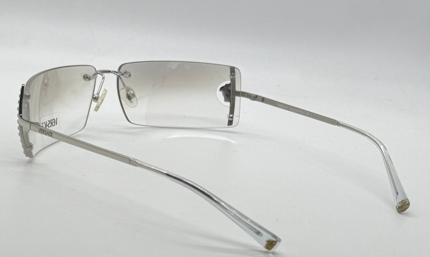 Versace N29/H 030/539 VINTAGE Rimless Shield Sunglasses-Deadstock/Collectible -UNWORN-Italy