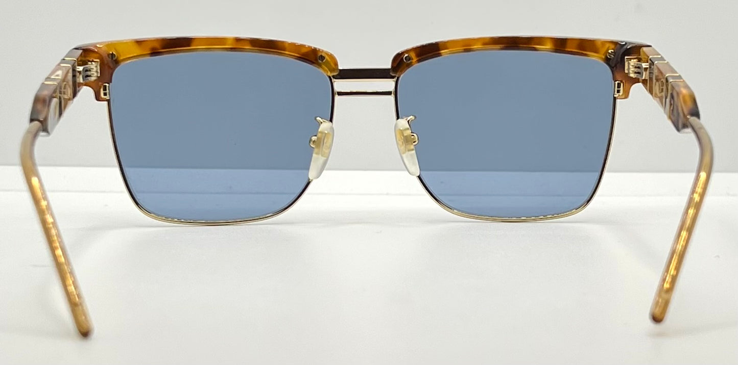 Gucci GG0603S-005 Deadstock Havana/Gold Square Sunglasses — Full Kit, Collector’s Piece