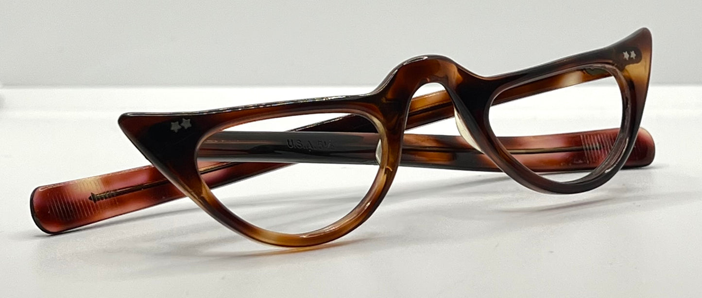 Vintage Cat Eye Eyeglasses Tortoiseshell Acetate – Refurbished USA 6½