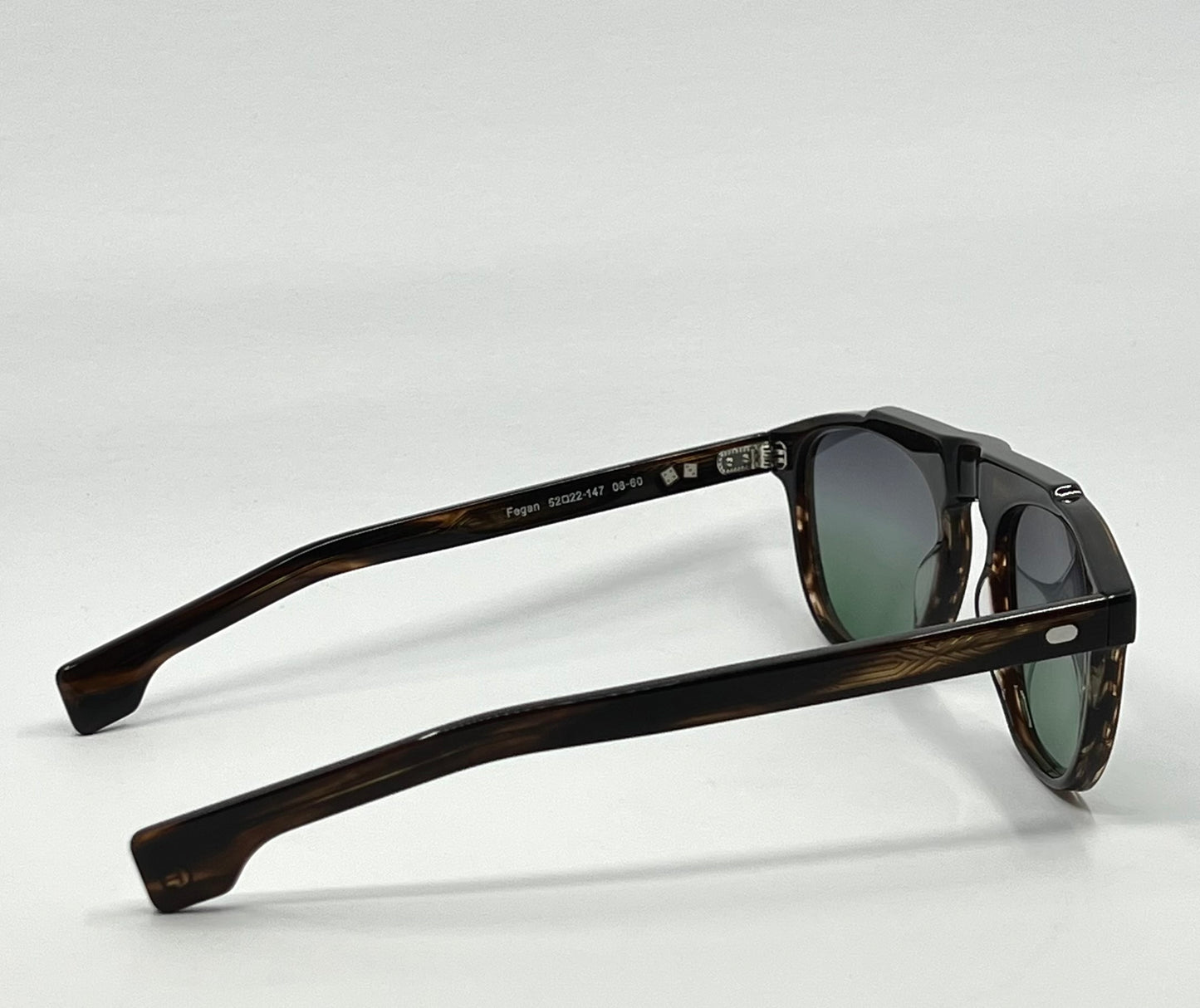 Entourage of 7 Fegan Sunglasses w/New Grey/Green Custom Gradient Lenses-New/Unworn-Full Kit-handmade in Japan