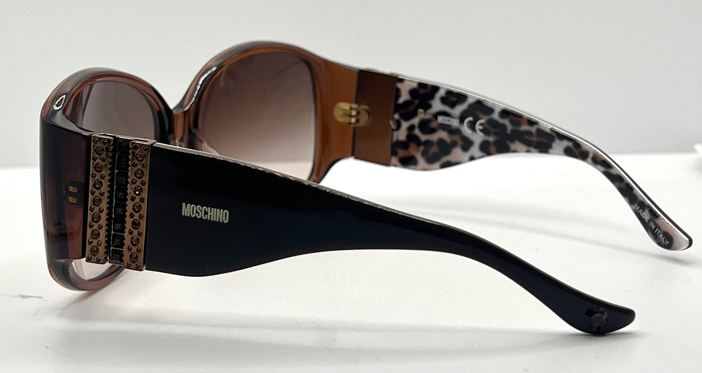 Moschino MO587 02 Y2K Vintage Wrap Sunglasses-Studded Leopard-59mm– Deadstock/Unworn-Full Kit