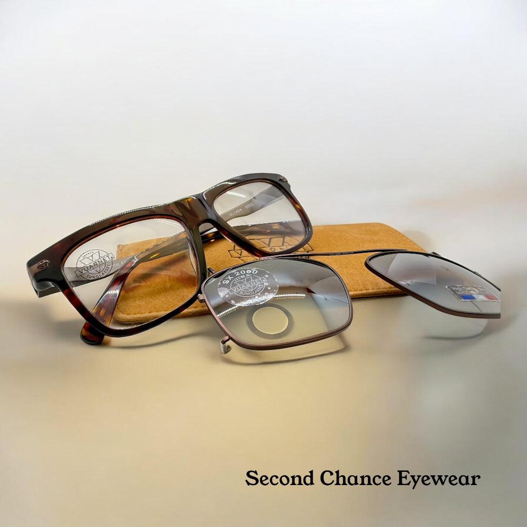 Brand New/Unworn Vuarnet VL1404 0002 Sunglasses – Dark Tortoise with SX2000 Clip-On Lenses