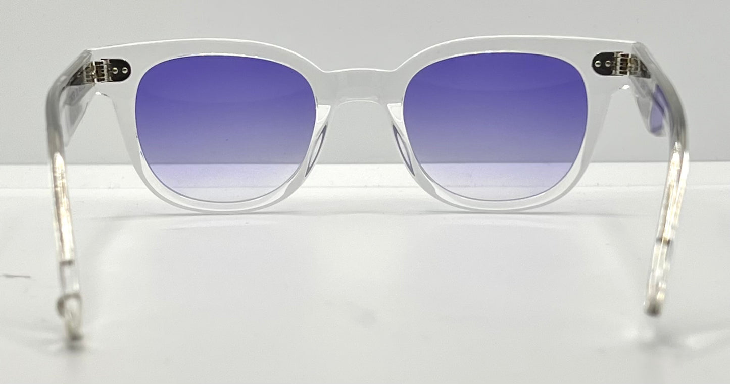 Garrett Leight Canter CR Crystal Sunglasses w/New Violet Fade Custom Lenses-47mm-New/Unworn