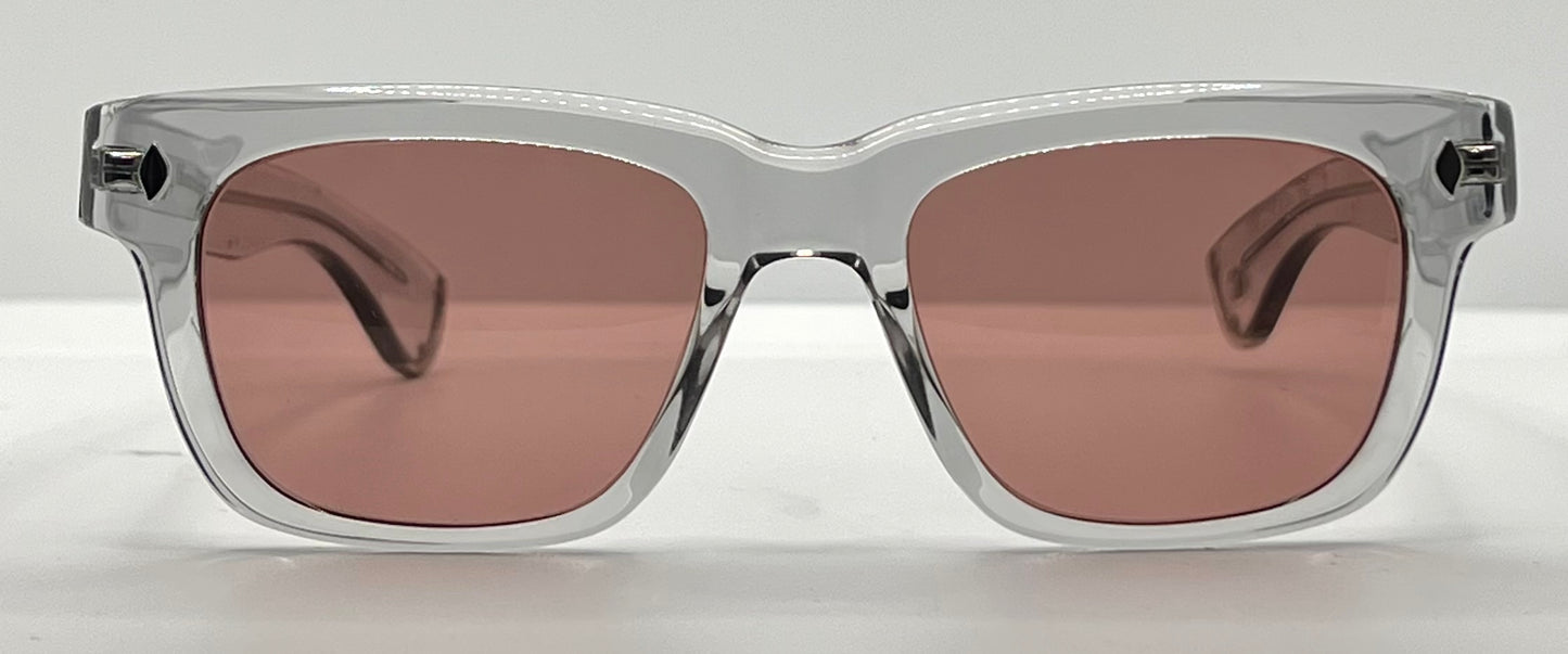 Garrett Leight x Officine Générale OGX Crystal w/New, Solid Rose Custom Tinted Lenses