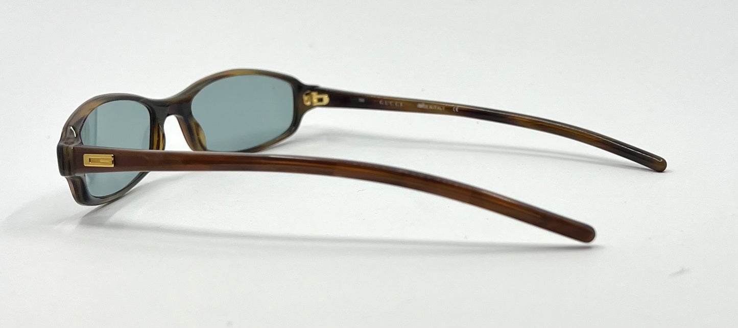 Gucci GG1473 5Y7 Y2K Vintage Sunglasses w/NewSolid Aquamarine Custom Lenses