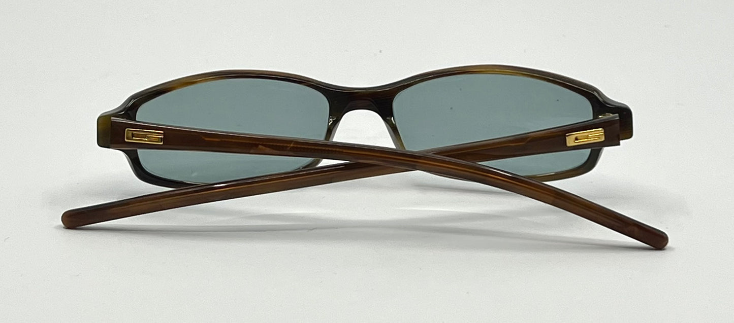 Gucci GG1473 5Y7 Y2K Vintage Sunglasses w/NewSolid Aquamarine Custom Lenses