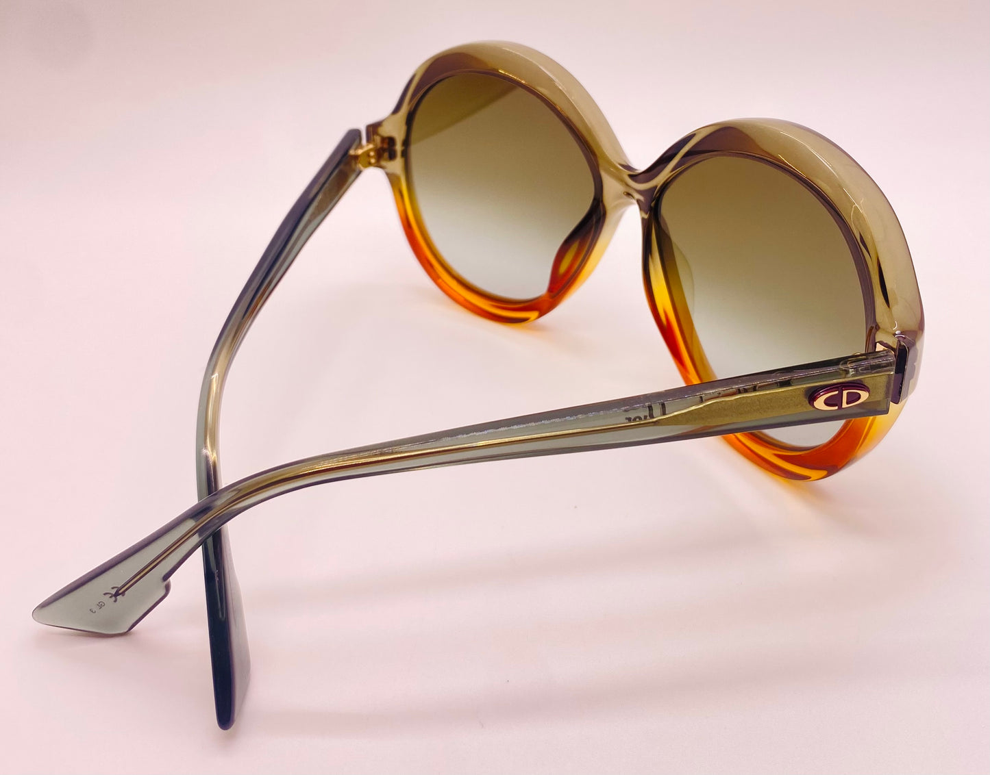 Christian Dior Bianca LGPHA Green-Orange Gradient Optyl Sunglasses-Vintage Elegance-FULL KIT
