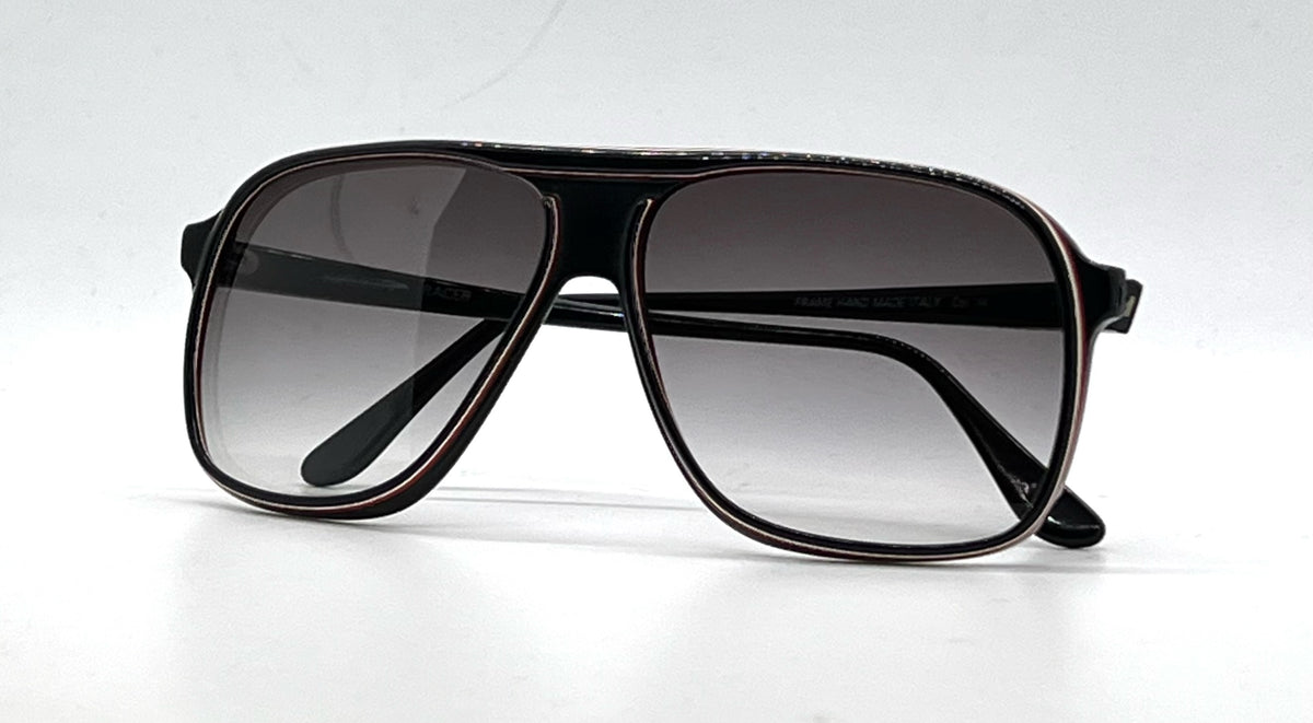 Avanti Racer Col.14 Vintage Black Pilot Sunglasses Unworn/Original-Handmade Italy