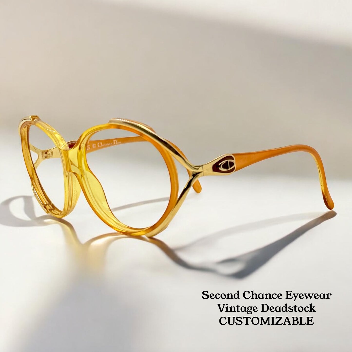 Christian Dior 2189 10 Amber Gold Vintage Deadstock Frame – Customizable or RX