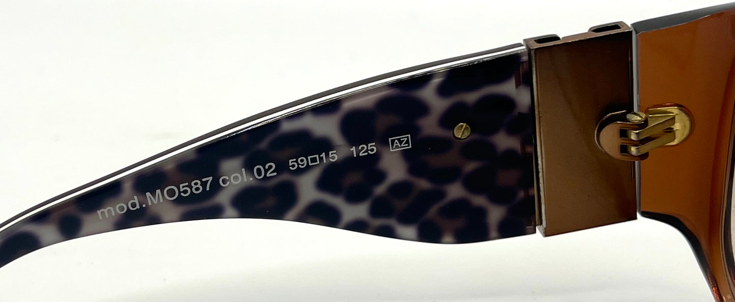 Moschino MO587 02 Y2K Vintage Wrap Sunglasses-Studded Leopard-59mm– Deadstock/Unworn-Full Kit