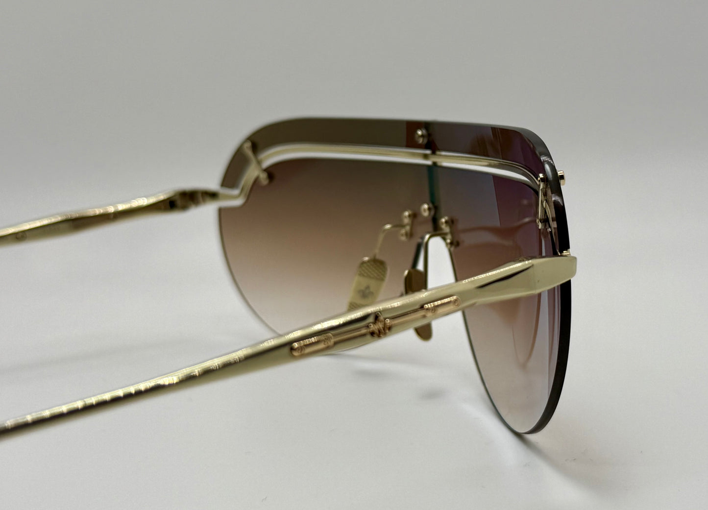 Philippe V N32 Titanium Shield Sunglasses | Made in Japan | Gradient Brown Lenses | Brand New