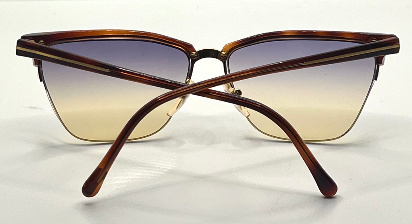 Versace 343 747 Vintage Half-Rim Sunglasses w/New Gradient Custom Tinted Lenses-56mm