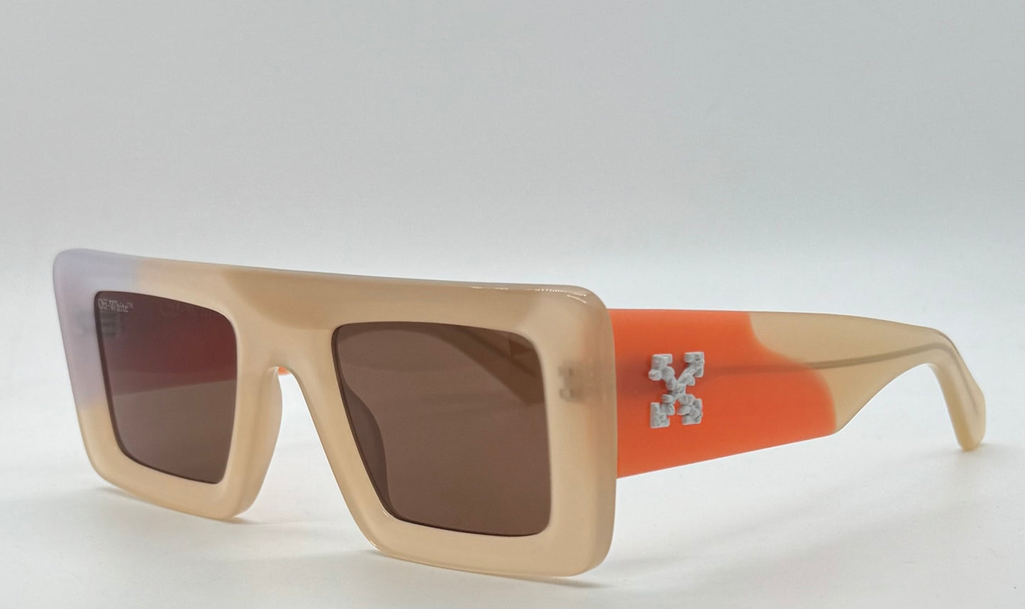 Off-White OERI069 Beige/Orange Sunglasses-50mm-New/Unworn-Full Kit –Italy