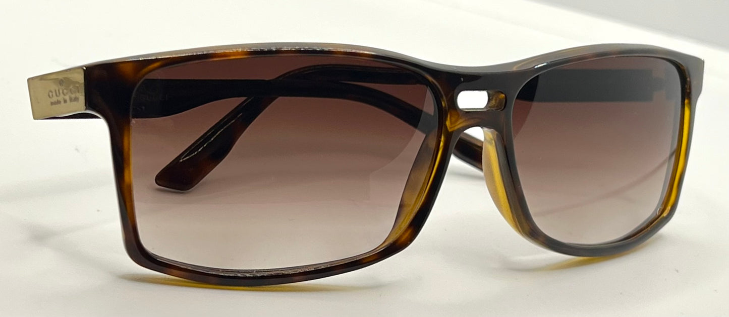 Gucci GG1588/S QZUEJ Tortoise Wrap Sunglasses w/New, Custom Gradient Lenses-Original Case-Italy